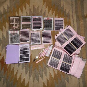 Cluster Faux Lash Bundle - Fake False Black Lashes - Plus Tools  Bundle 1